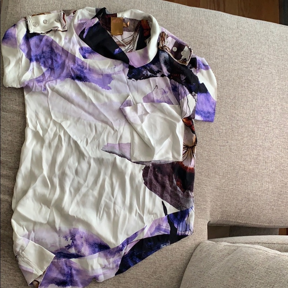 Ali ro angled silk blouse